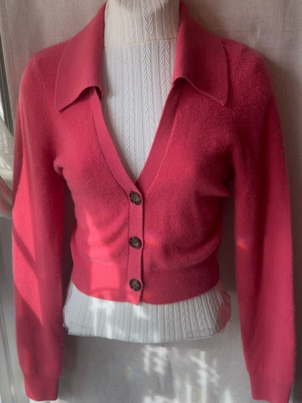 Naadam 100% Cashmere Pink Cardigan Sweater | Ros Before Noon